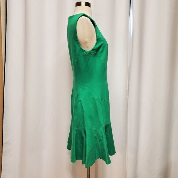 Diane Von Furstenberg Kelly Green Ponte Knit Fit and Flare Jaelyn Dress 10 - Picture 4 of 9